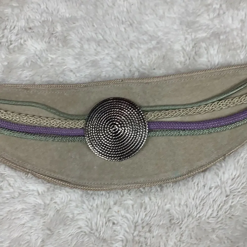 Vintage ione‎ for coastlines suede and rope hook belt, med
